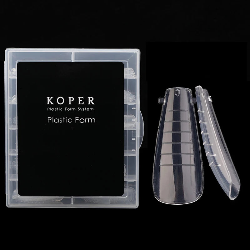 120pcs Clear Dual Nail Forms Acrylic Nail Extension System Form Full Cover False Nail Dual Forms with Scale