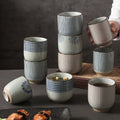 High Quality Antique Japanese Style Restaurant Clay Cup Ceramic Porcelain Drinkware 200ml Round Tea Cups
