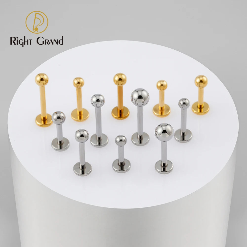 Implant Grade Titanium ASTM F136 Internal Thread Lip Labret for Initial Piercing
