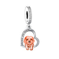 Fit Original Pan Charms Bracelet 925 Sterling Silver I Love You Forever Thitzu Dog Mix Terrier Dog Bead for Women Jewelry Making