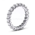 Eternity Ring Bands Sterling Silver 925 3mm 0.1ct Round D VVS Moissanite Diamond Rings for Engagement Wedding Party