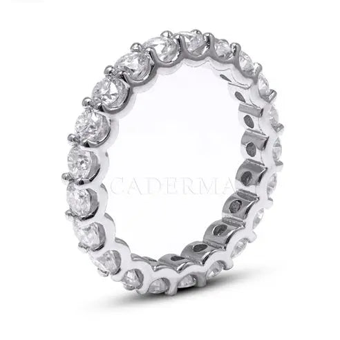 Eternity Ring Bands Sterling Silver 925 3mm 0.1ct Round D VVS Moissanite Diamond Rings for Engagement Wedding Party
