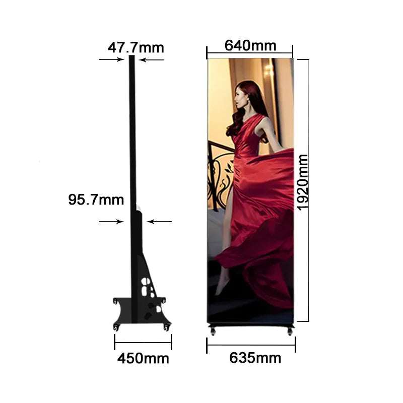 HD Advertising LED Screen Stand P2 P2.5Mm LED Poster Display Stand Product Display Stand with Screen MegaBDM