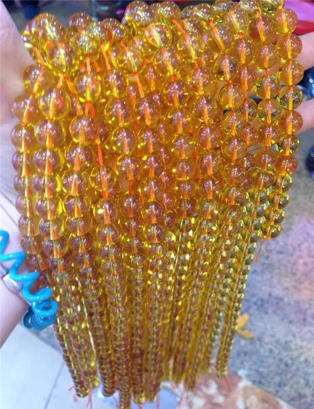 Wholesale Natural Stone Loose Bead Strand 6mm Size Citrine Crystal Gemstone Beads for Jewelry Making