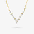 Pear Cut CZ V Shape Pendant 925 Sterling Silver Women Jewelry Gold Plated Jewelry Necklace