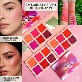 Custom Logo Pressed Powder Blusher Cruelty Free Matte and Shimmer Waterproof Private Label DIY Contour Blush Highlighter Palette