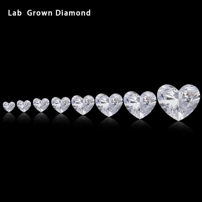 Heart Cut 3*3 4*4 5.5*5.5 Loose Lab Diamonds Cvd Hpht Lab Grown Diamonds Heart Shape Def Vs Popular Size Lab Diamond Huge Stock