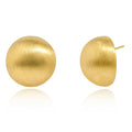 Gold-plated Brass 1.5cm Brushed and Matte Gold Ball Earrings Ear Clasps for Women Custom Fashion Jewelry