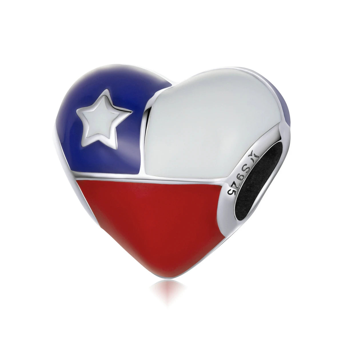 925 Sterling Silver Chilean Flag Heart Pendant Handcrafted Jewelry Gift for Women Cultural Patriotism & Layered Necklace Charm