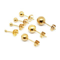 Nabest 3mm 4mm 5mm 6mm Stainless Steel Ball Stud Earring Minimalist Jewelry Waterproof 18k Gold Plated Women Earrings