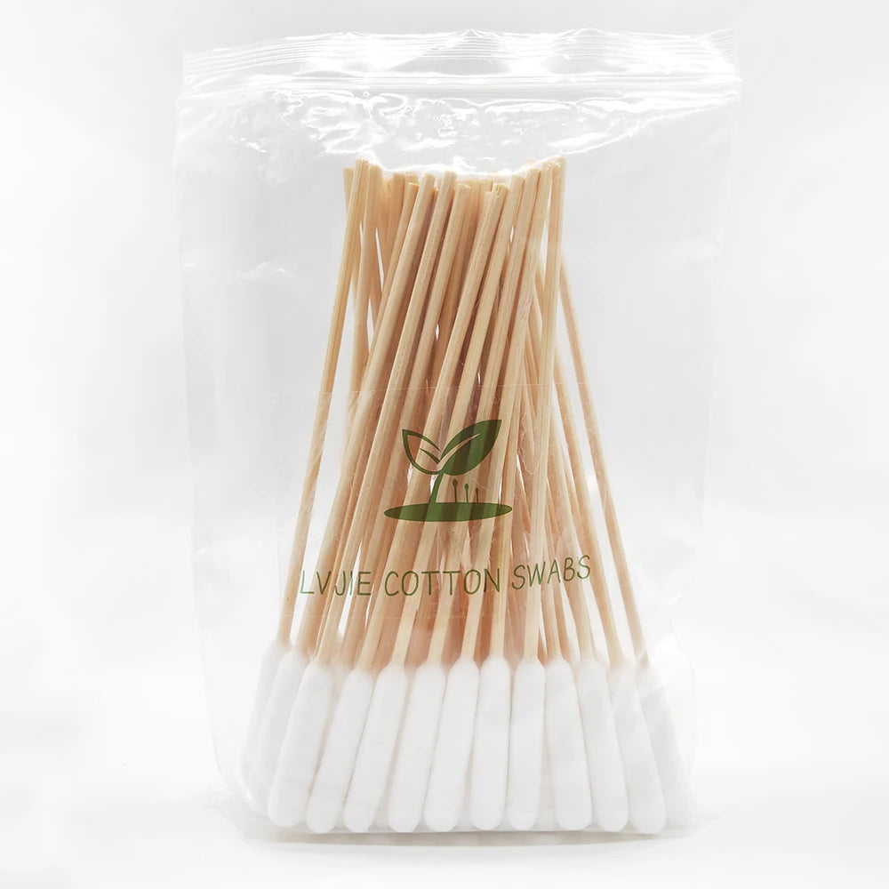 Wholesale Eco Friendly Cosmetic 6 Inch Qtips Long Big Head Cotton Bud Cleaning Pet Dogs Ear Bamboo Cotton Swabs