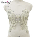 Hot Design Rhinestone Applique  Pearls Patch for Ball Gown Wedding Dresses WDP-281
