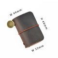 Mini Writing Planner Kraft Paper Motivational Genuine Leather Notebook with Elastic