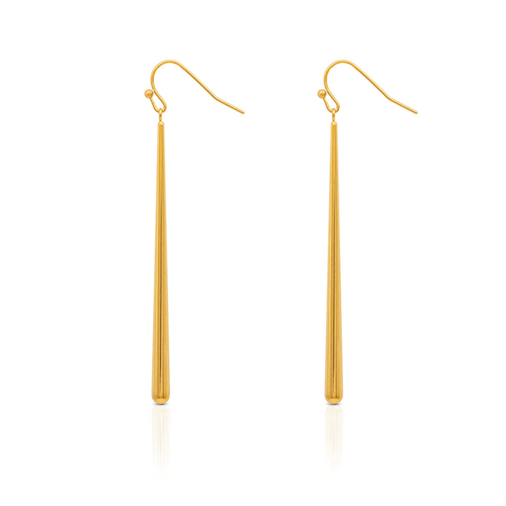 Chris April in Stock 316L Stainless Steel PVD Gold Plated Minimalist Stick Drop Earring