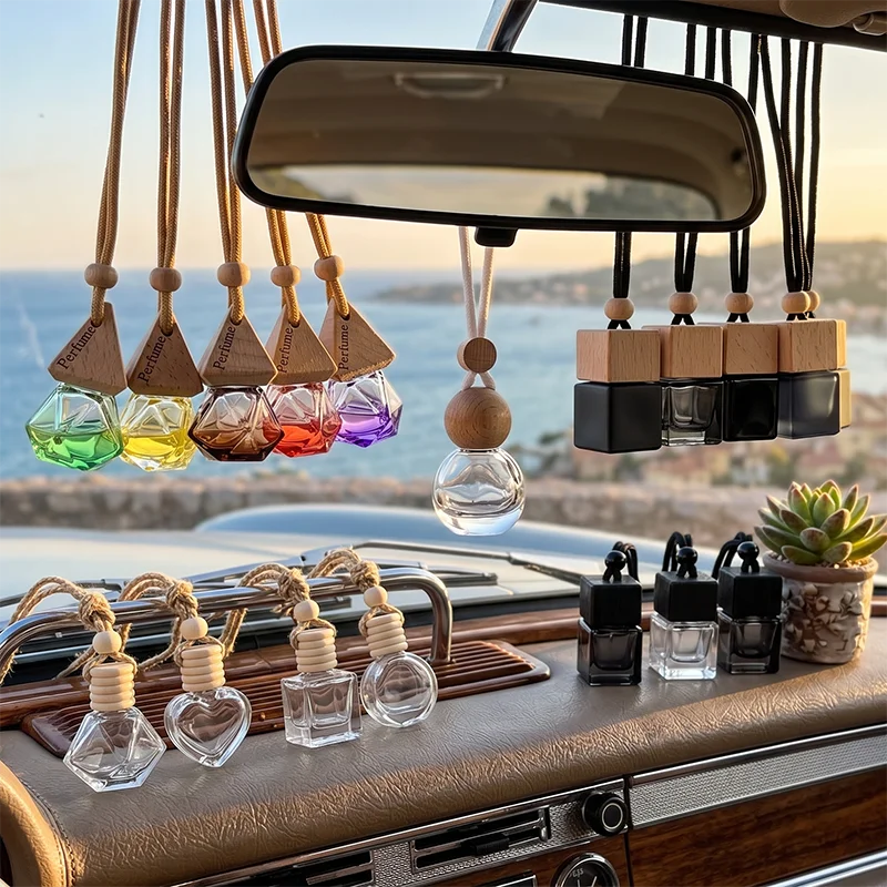 Black Style 10ML Hanging Car air Freshener Diffuser Empty Bottle Aromatherapy Pendant Keeping Auto Incense Accessories