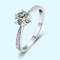 Gemstone 1.0ct Fine Jewelry Real 925 Sterling Silver Hip Hops Jewelry Wedding Band Engagement Moissanite Ring for Woman