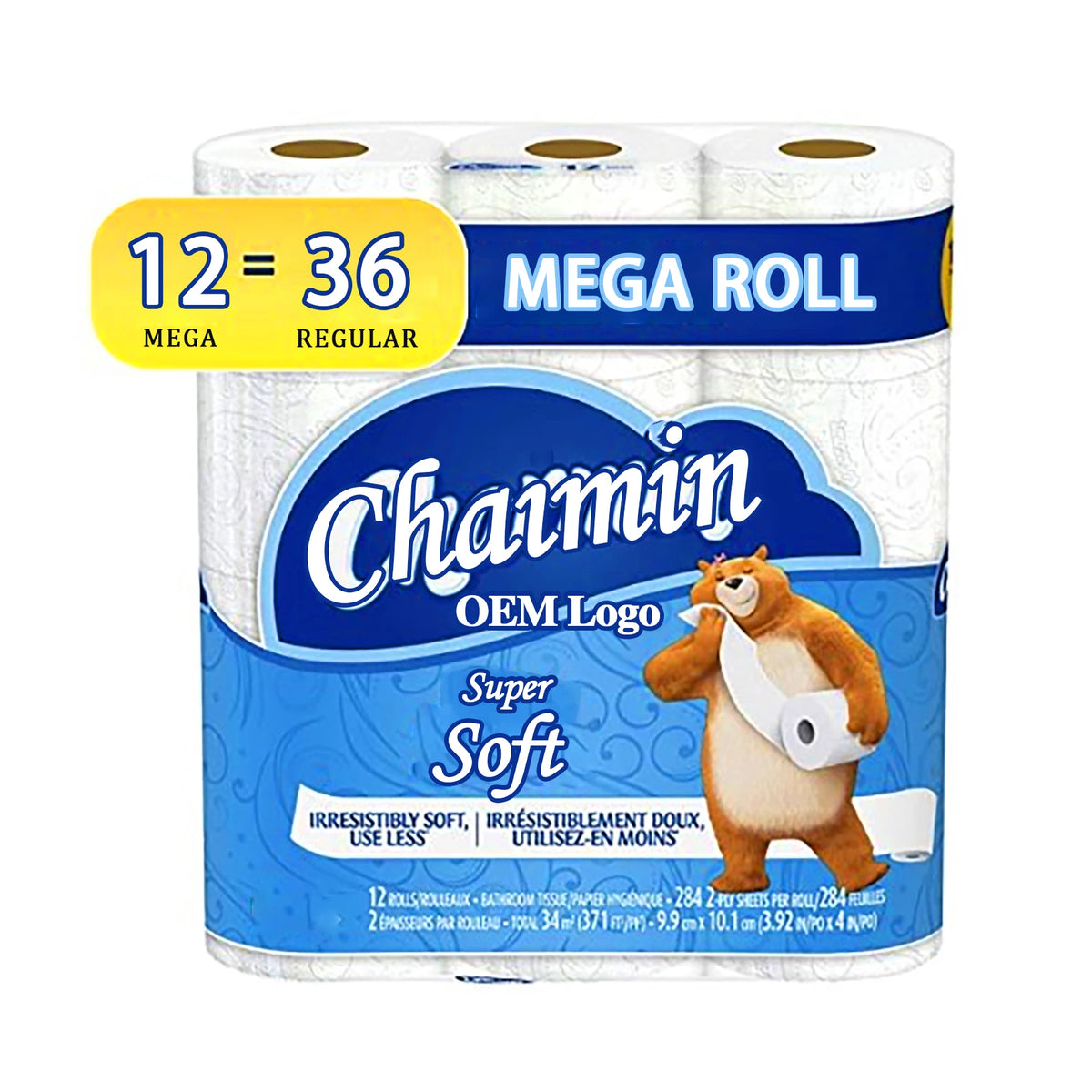 Customized Embossed Virgin Wood Pulp 12 16 24 48 Rolls Packs Core Toilet Paper for Hotel