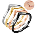 Hot Sales Stainless Steel Pointed Chevron Classical Simple Plain Statement Promise Ring