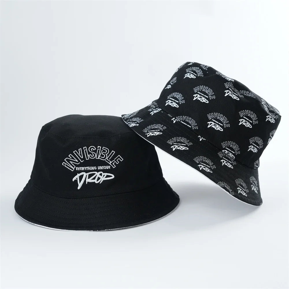 Wholesale Reversible Bucket Hat With Custom Printed Logo One Side Custom Embroidery Logo Reversible Bucket Hat With Custom Logos