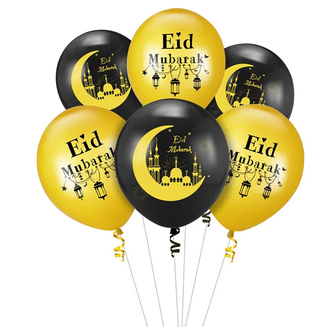 NEW 12inch Ramadan Mubarak Party Decor Eid Mubarak Star Moon Balloon Decor for Eid Al-fitr Party Favors Indoor Outdoor Supplies