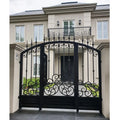 Modern Design Metal Wrought Iron Driveway Gate with Powder Coated Finish Easily Assembled