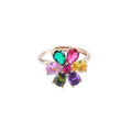 G1346 Rotating Ring Jewelry Women Open Adjustable Spinning Flower Windmill Four-leaf Clover Spinner Fidget Rings for Anxiety
