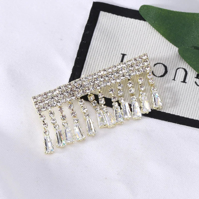 High Quality Rhinestone Tassels Brooches Fashion Crystal Jewelry Pin for Women for Wedding Clothes and Bags Manufacturer Made