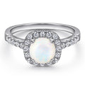 OAHLAN Fashion Jewelry 1.2Ct White Opal Stone Zircon Women Engagement Ring 925 Sterling Silver Ring Wholesale