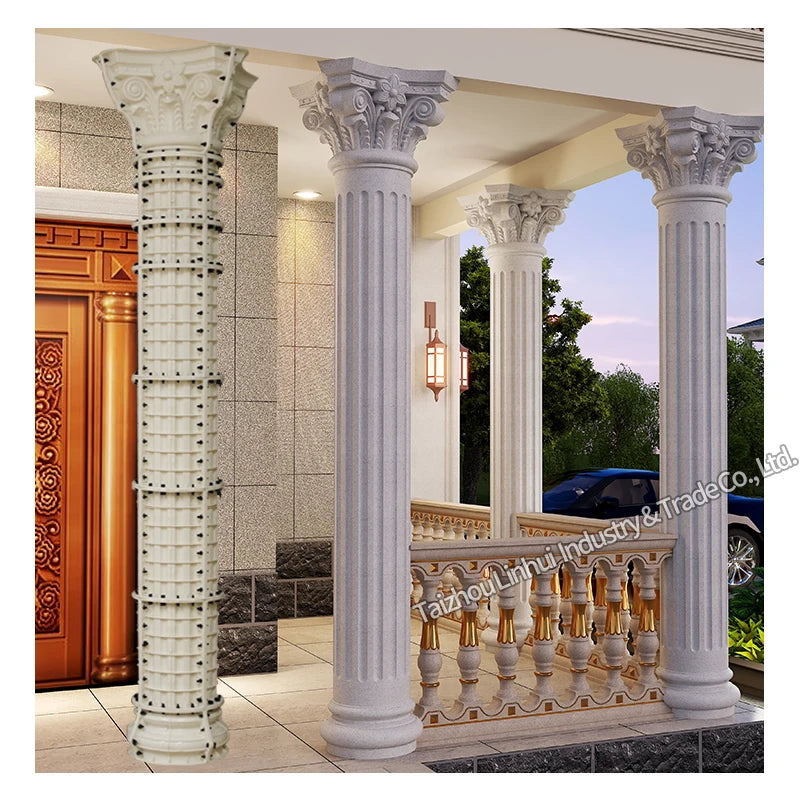 25cm X 340cm Concrete Mold   Roman Column Pillar Plastic Decorative Round Casting Post Precast Abs Cement Construction House Fo