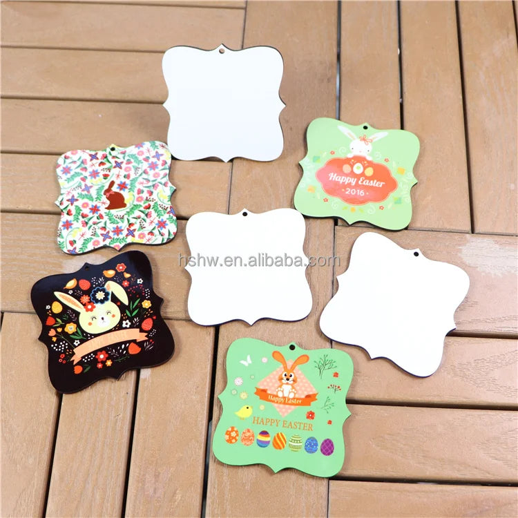 MDFSUB Shipped in 3 Days Christmas Hanging Ornament 3mm Double Side White Blanks Sublimation Mdf Ornaments with Protective Film