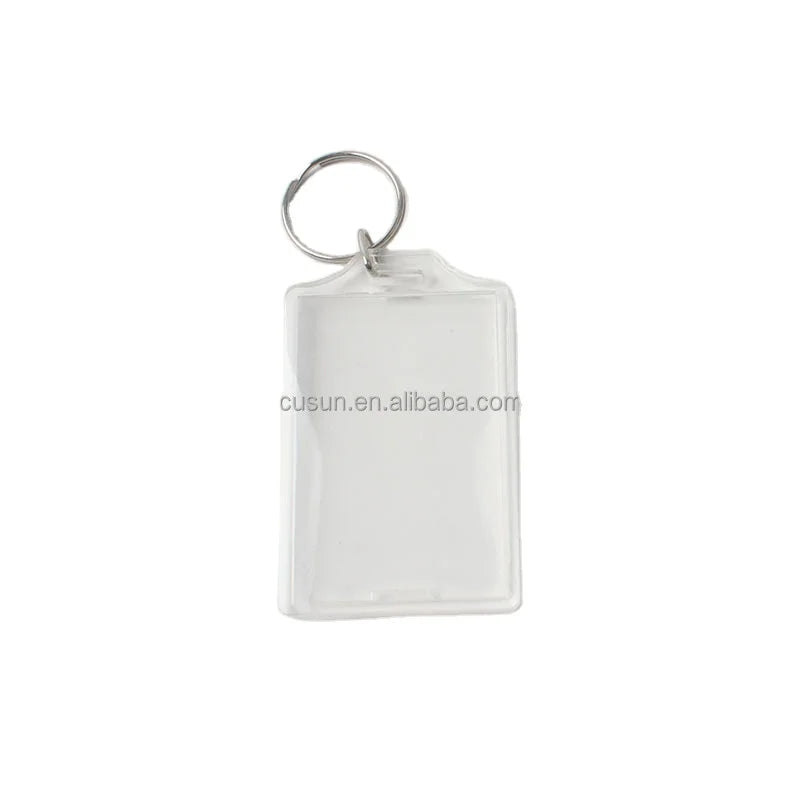 Best Selling Cheap Customized Promotion Rectangle clear Acrylic Photo Keychain