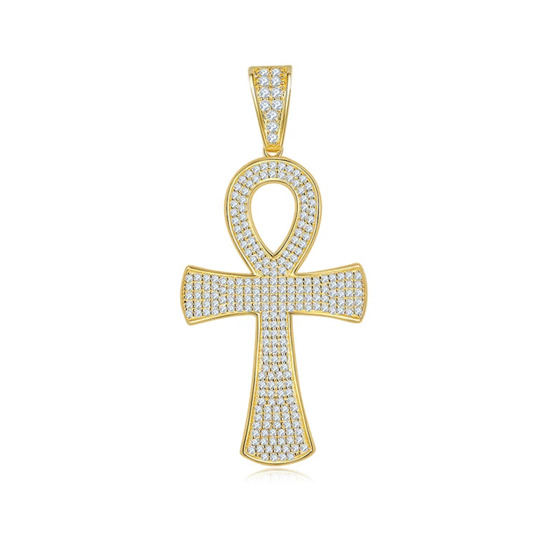 Fine Jewelry Christmas 925 Sterling Silver GRA Moissanite Stone Pendant Women Gold Plated Necklace