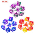 Udixi Plastic Dungeons and Dragons Acrylic Rpg Game Custom logo Dice Set Transparent Mixed Color