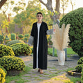 2025 Wrinkle Soft Crepe Embroidery Muslim Kefiyyeh Abaya Ramadan Tassel Dubai Abaya Women Muslim Dress Modest Islamic Clothing