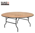 Wholesale Plywood Round Folding Table for Wedding Hotel Banquet Folding Table