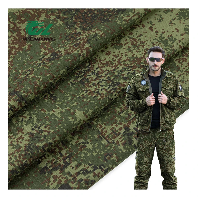 RTS TC 65/35 Poly/Cotton EMR Camouflage Ripstop Fabric Anti Tearing Waterproof for Garments Uniform