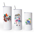 Straight Skinny Sublimation Tumblers for Sublimation Printing RTS 20 Oz Silver White Mugs Stainless Steel Modern Presents 48 Pcs