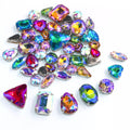 100 Boxes of AB Mixed Crystal Loose Rhinestones 3D Flatback Sew-On Technique for DIY Projects with Claw