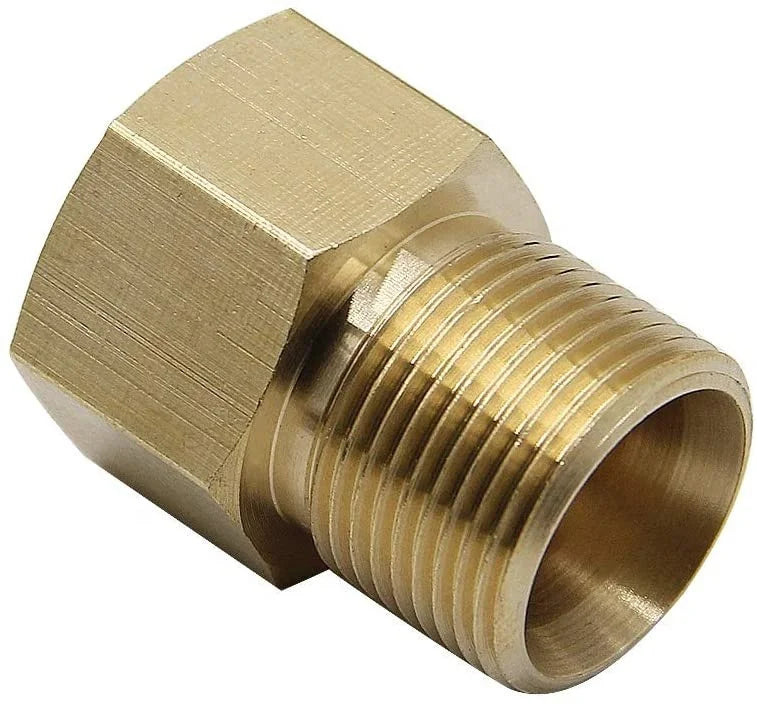 4500 PSI Pressure Washer Adapter Metric M22 15mm Male Thread to M22 14mm Female Copper Fitting