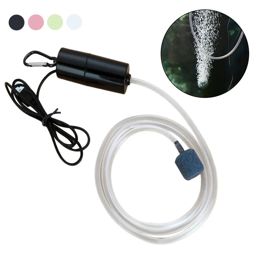 Mini Aquarium Air Pump USB Fish Tank Oxygen Air Pump With Air Stone Mute Energy Saving Oxygen Pump for Aquarium Fishing