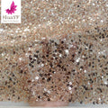 New Arrival Gorgeous Rose Gold Net Lace With Shining Sequins and Beads Lace Dress Fabric HY1445-1 MegaBDM