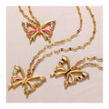 HOVANCI Stainless Steel Jewelry Manufacturer Waterproof Gold Plated Stainless Steel Ladies Pendant Rainbow Butterfly Necklace