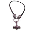 Odin's Wolves Viking Necklace Norse Jewelry Fenrir Necklace Mjolnir Pendant Norse Necklace Geri & Freki Odin Viking Jewelry