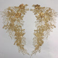 Luxury Pair Sequin Clothing Applique Lace for Neckline Dress LT2241A