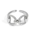 J&D Stainless Steel Double D-Shaped Rings Gold Plated Hypoallergenic Jewelry for Engagement Party or Personalized Gift