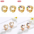 Women's Fashion Aircraftgold Plated Huggie Earrings Trendy Hollow Out love Heart Free Shipping Jewelry