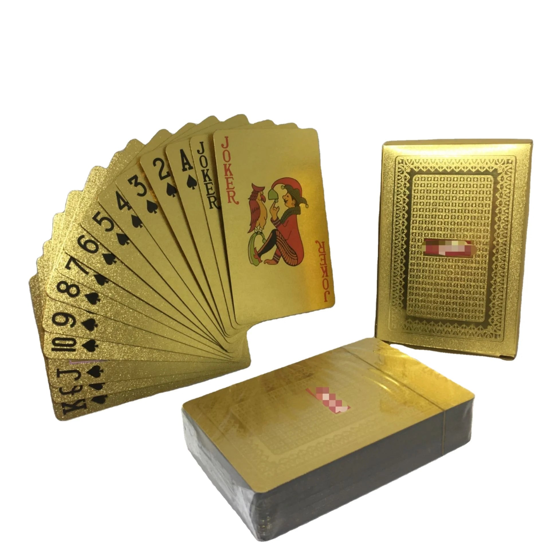 24K Gold Foil Luxury Waterproof Paper Playing Cards Durable Poker Deck Gift