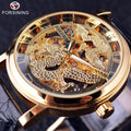 Forsining China Dragon Dign Transparent Case Gold Watch Mens Top Brand Luxury Mechanical Male Wrist