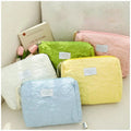 Qetesh Toiletry Quilted Makeup Bag Polyester With Zipper Custom Logo Large-Capacity Travel Makeup Cosmetic Bag