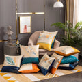 Jacquard Luxury Cushion Cover Throw Pillow Covers 18x18 Square Decorative Pillowcases Woven Leaves Pattern for Hotel Home Decor